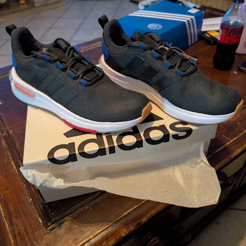 Size 9.5 NewAdidas Racer TR23 Shoes Men's Running Carbon Black Royal Blue IG7328